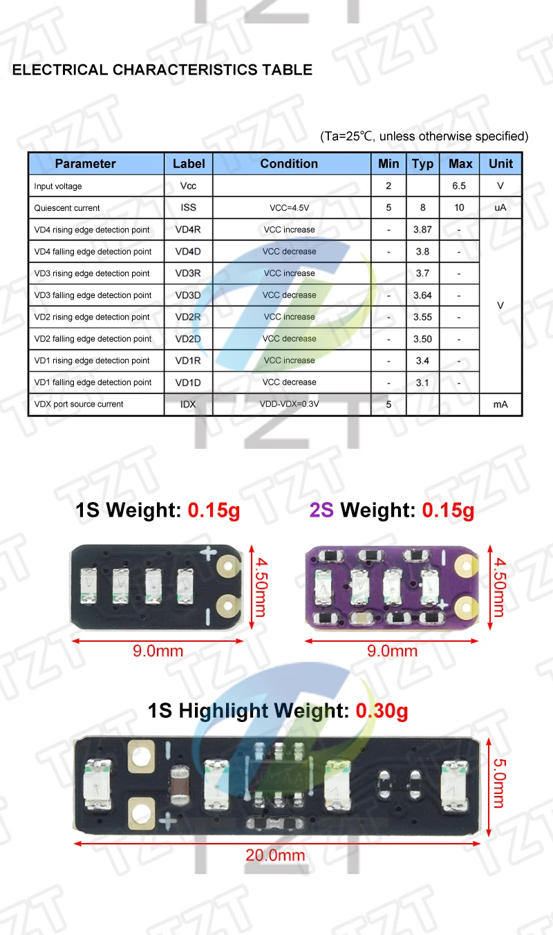 3,7-4,2 V Messmodul 1/3/5PCS 1S 2S Ternäre Lithium-Batterie Power Display LED Licht Mini Für Strom Display – Detail 4