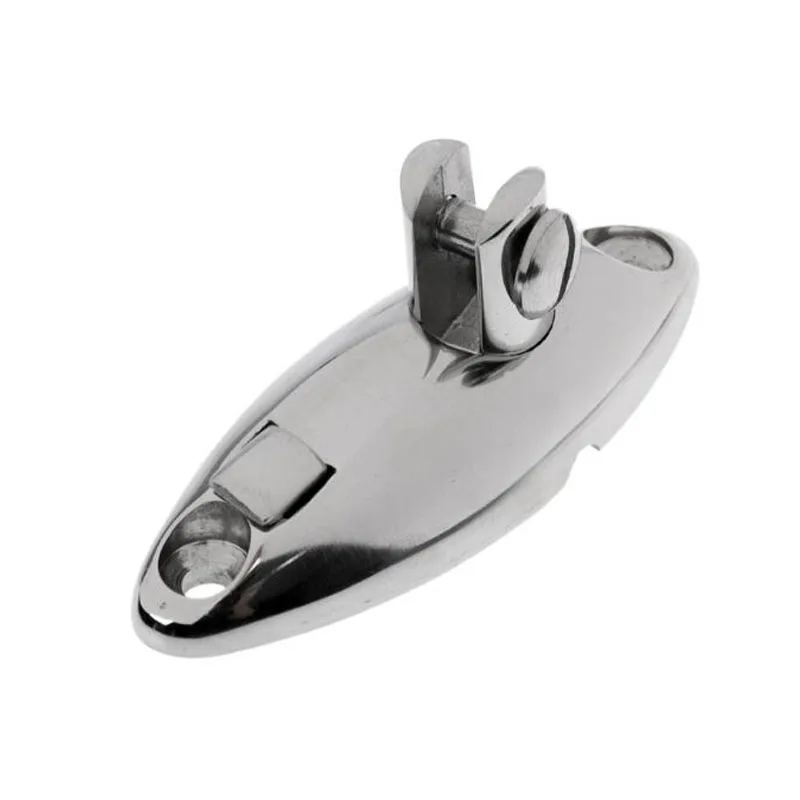 Boat Marine 316 Stainless Steel 360 Degrees Universal Bimini Top Mount Swivel Deck Hatch Hinge Rubber Pad Deck Hardware precision cast 304 stainless steel solid glass door hinge bathroom clip bevel 180 degrees dg1111