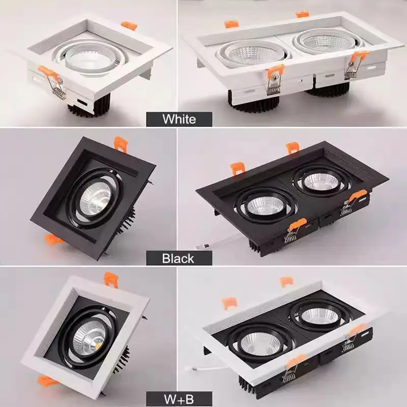Dimmable LED Recessed Downlights 220V Led Embedded Spotlights 10W 20W COB Ceiling Lamp Square Lighting Lights for Indoor led downlight recessed ceiling spotlight ceiling lamps