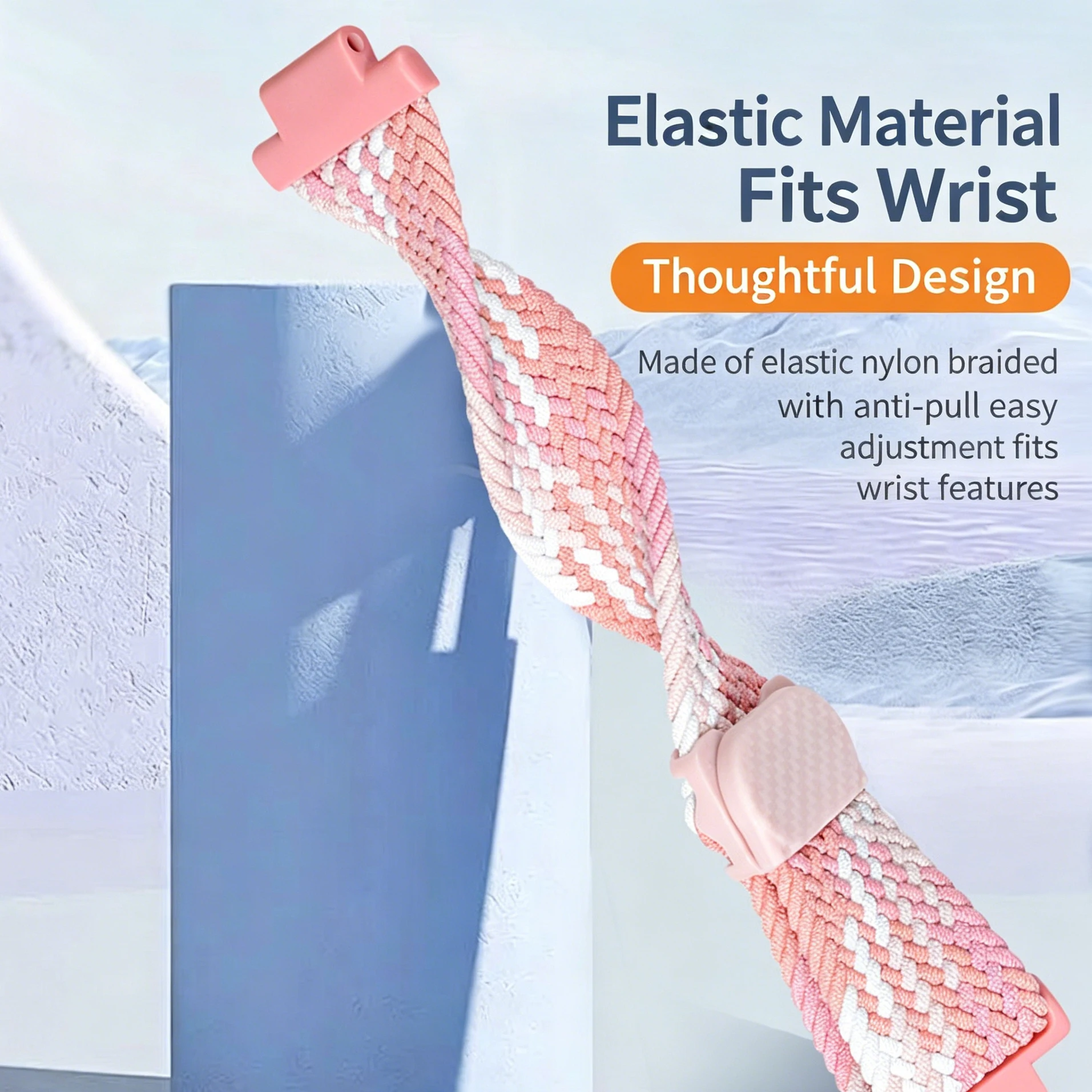 Magnetic Woven Elastic Buckle Nylon Strap for Children's Phone Watch