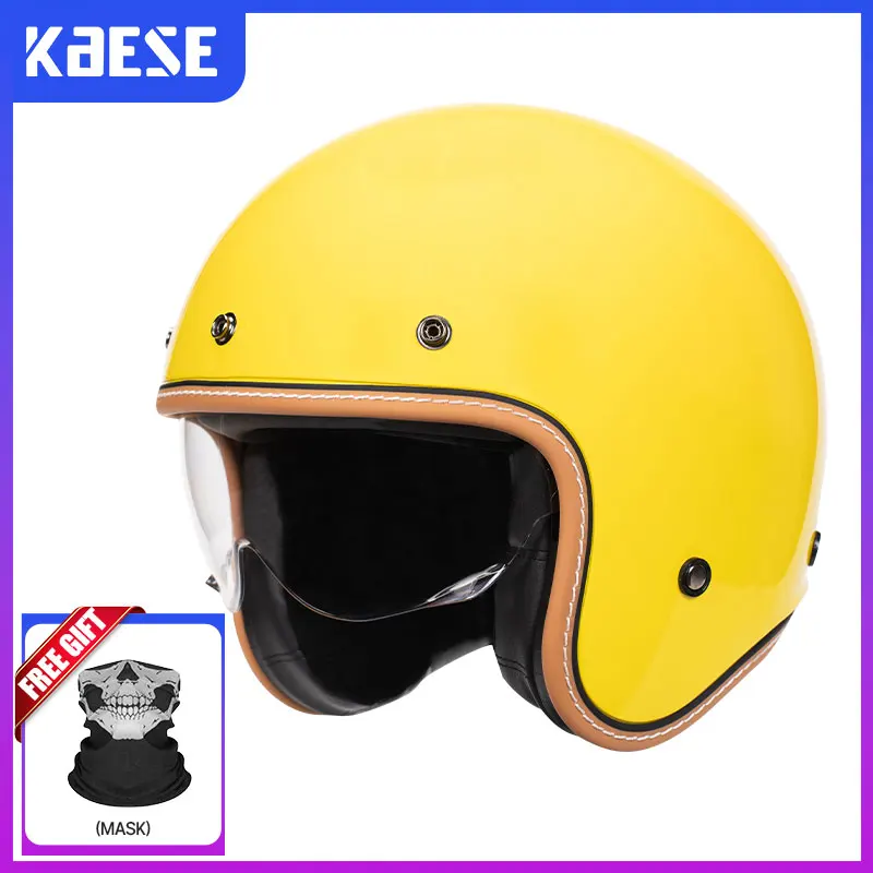 

Retro 3/4 Open Face Motocross Helmet DOT Approved Motorcycle Helmets Men German Style Jet Helmet Four Seasons Capacete De Moto