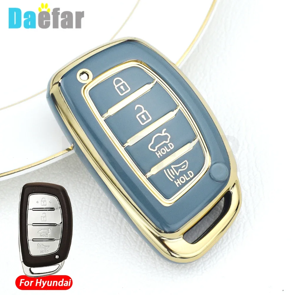 Für Hyundai Tucson Santa Fe Rena Sonata Elantra Creta Ix35 Ix45 I10 I30 I40 Schlüsselbund 4 Taste TPU Auto Smart Key Fall Abdeckung