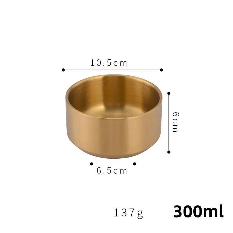 الكورية الفولاذ المقاوم للصدأ رامين وعاء الذهب طبق...