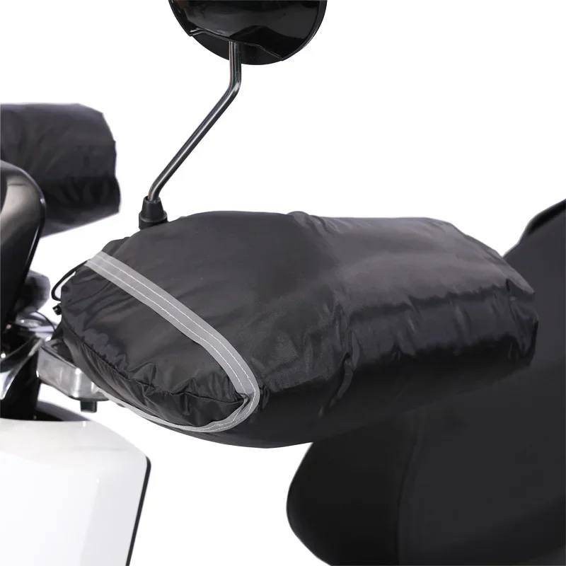 Winter Outdoor Motorcycle Handlebar Gloves Winter Hand Protector Windproof Liner Warm Motorbike Scooter Handle Cover Gloves 2Pcs 5