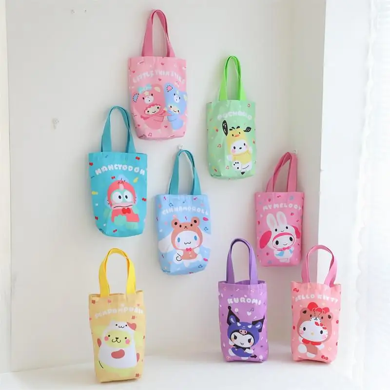 

Kawaii Sanrios Cartoon Kuromi Anime Mymelody Cute Hellokitty Creative Printing Umbrella Water Bottle Storage Tote Bag Toys Grils