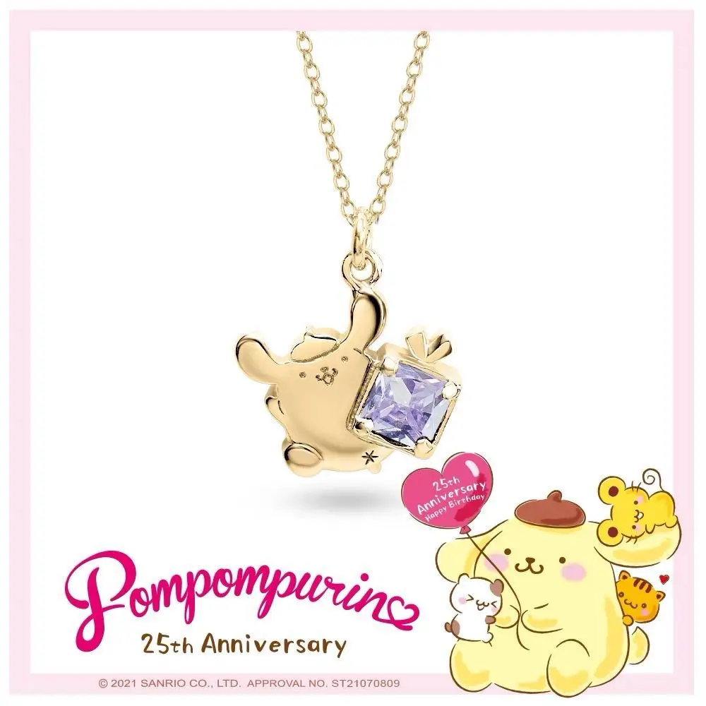 

Sanrio JewelryNew Year Pom Pom Purin Gift Birthstones Sterling Silver Necklace Kawaii Sanrio Accessories