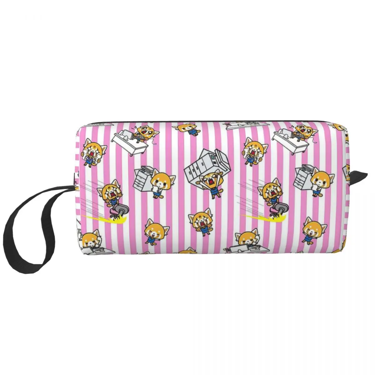 

Aggretsuko Kawaii Panda Makeup Bag Large Cosmetic Bag for Men Women Aggressive Retsuko Toiletry Bag Storage Pouch Bag