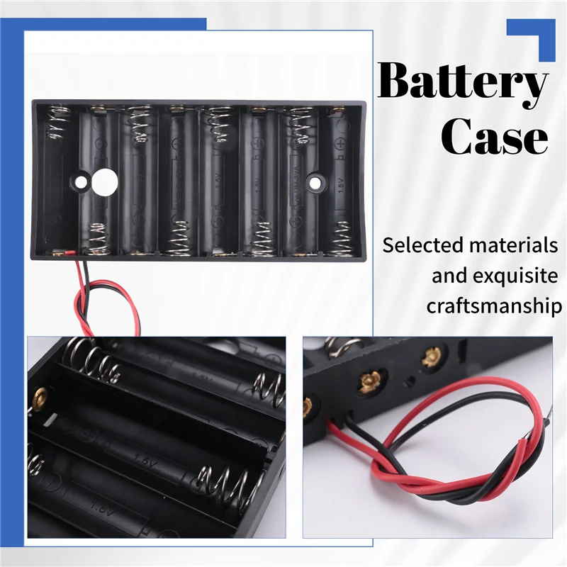 AA60-신형 플라스틱 8 X 1.5V AA 2A 셀 배터리 홀더 보관함 표준 12V 케이스 리드 와이어 포함