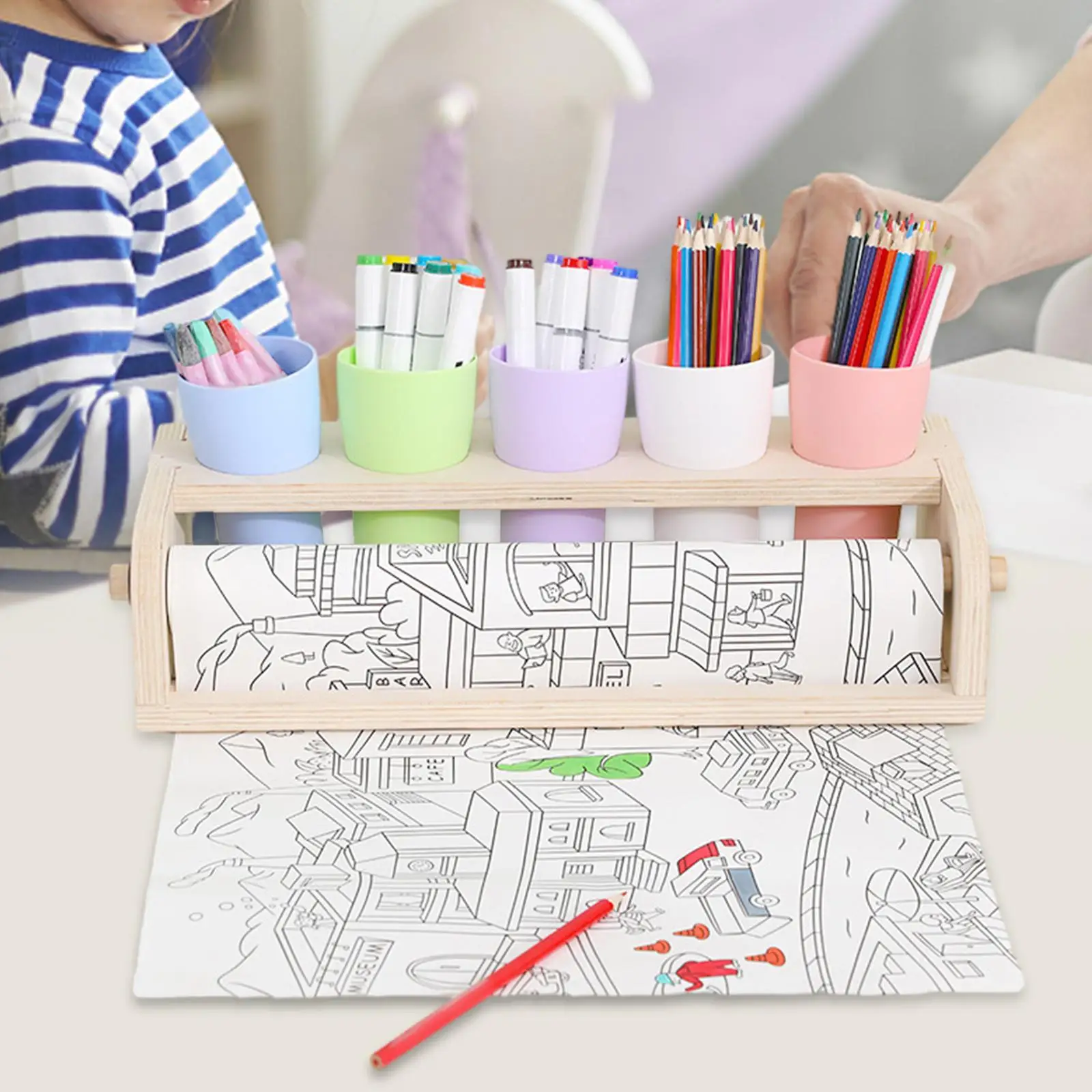 

Craft Paper Roll Dispenser Supplies Christmas Gifts Art Supplies for Kids Drawing Writing Painting Gift Wrapping Easel Paper