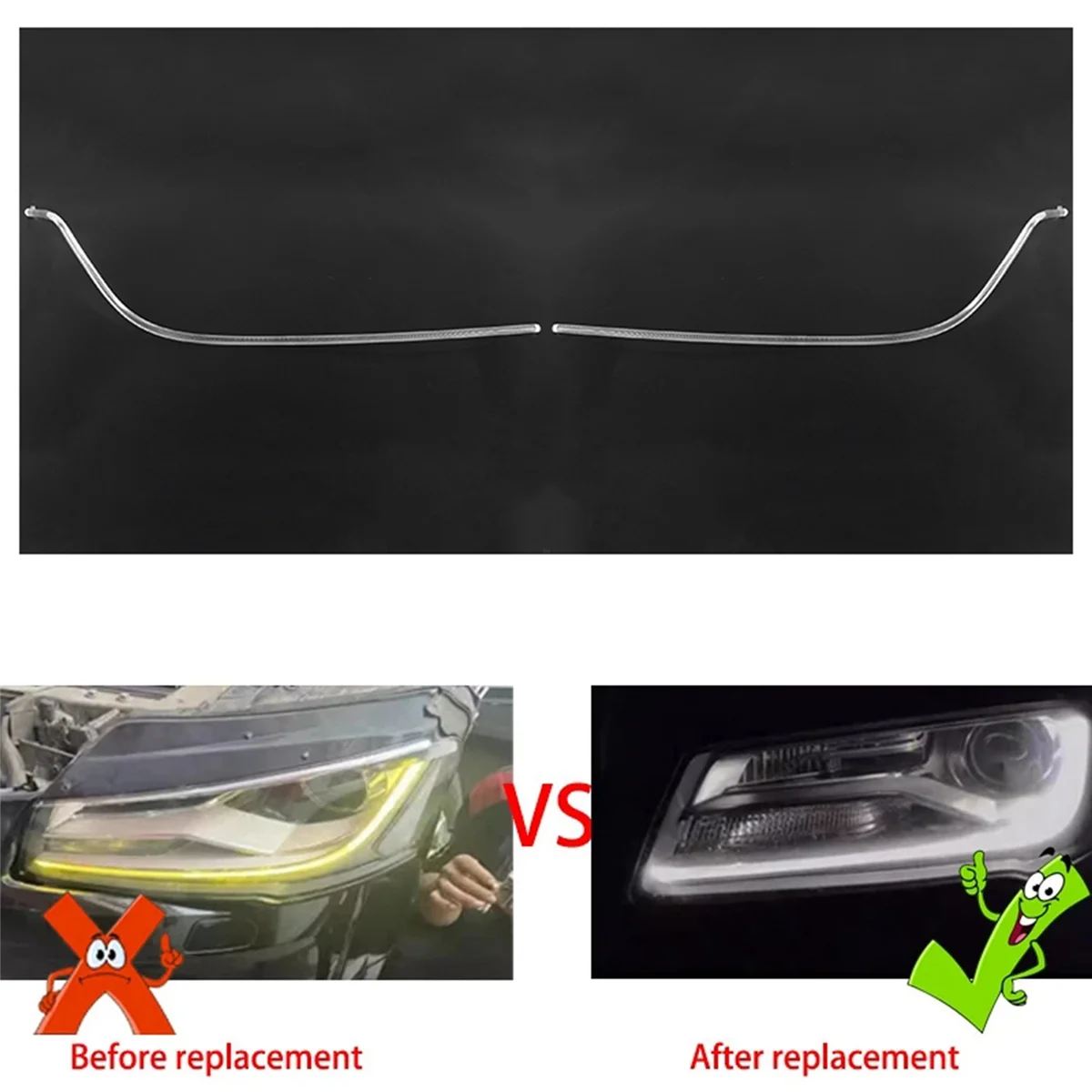 

For Audi A8 2014-2017 Hernia DRL Headlight Light Guide Plate Daytime Running Light Tube Car Running Light Bar Right