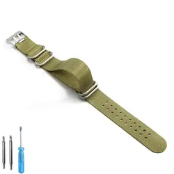 Waterproof Nylon Sport Watch Strap - Black Fashion Bracelet - 22mm (L02 - S)