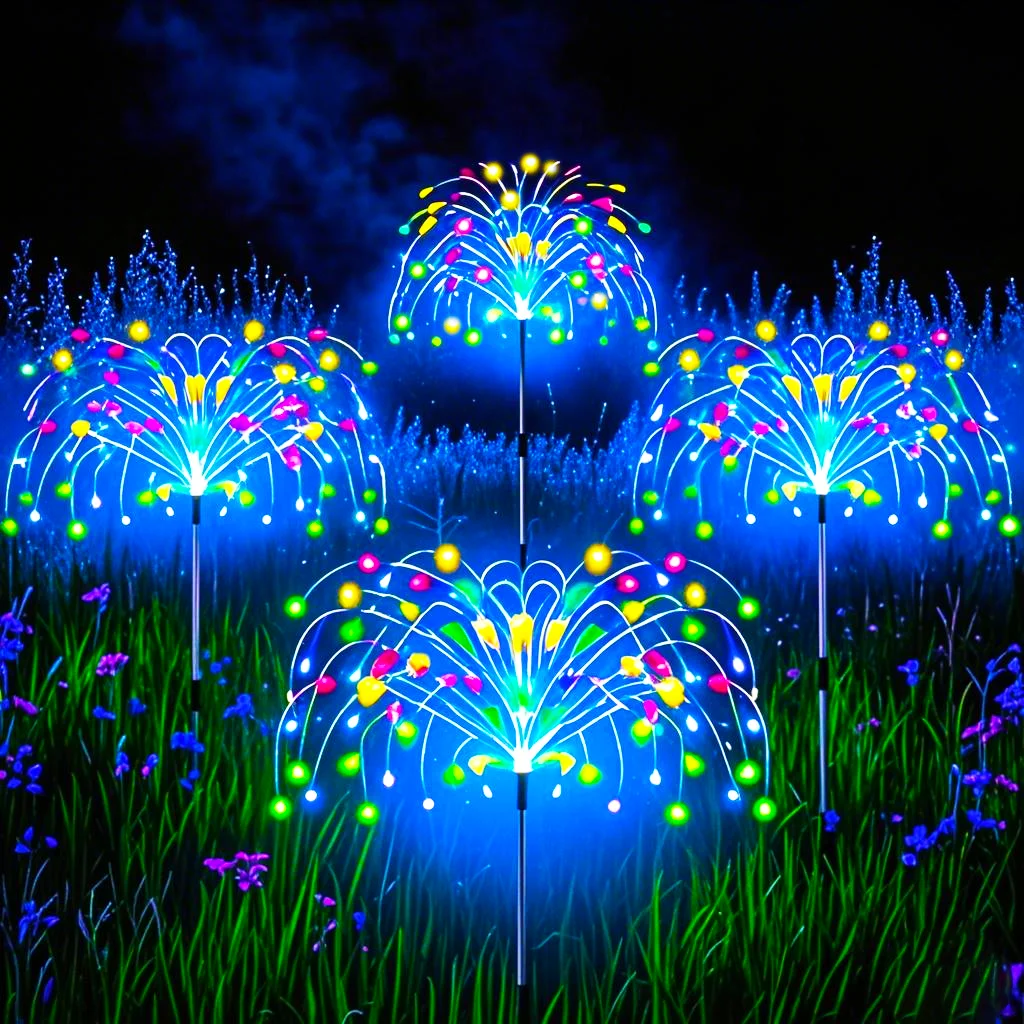 Solar Lights LED Solar Garden Lights Outdoor Waterproof Solar Firework Lights DIY Ground Lamp Lawn Yard Path Patio