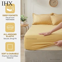 Drap-housse en coton IHX avec bande élastique, protège-matelas pour lit simple, double, king, queen, 140/150/160/180/200, taille personnalisée 3