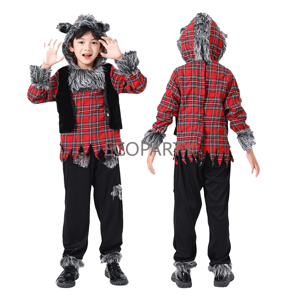 Kinderen Meisjes Jongens Weerwolf Dier Kostuum Wolf Cosplay Kids Hongerig  Felle Kostuum Halloween Kostuum Voor Kinderen - AliExpress, image size:1000x1000