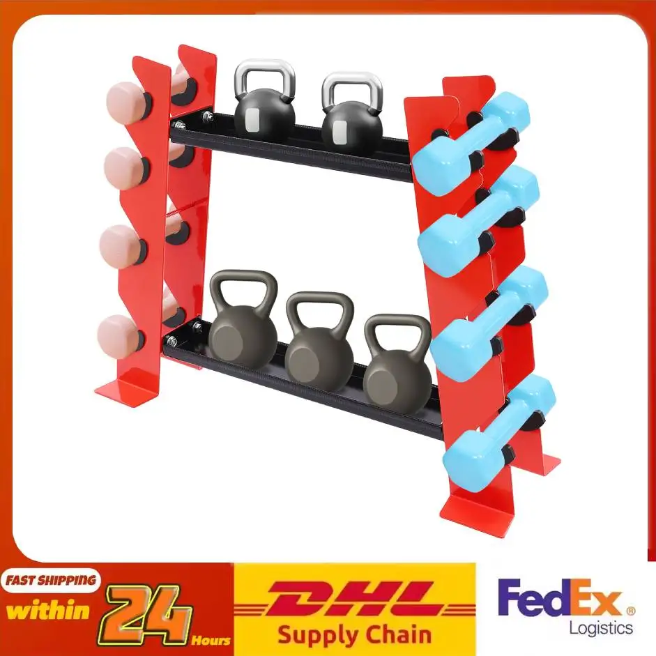 150kg Load Dumbbell Rack Stand 8 Side Dumbbell Storage Home Gyms Space-Saving Plate Holder Freestanding Dumbbell Rack Storage