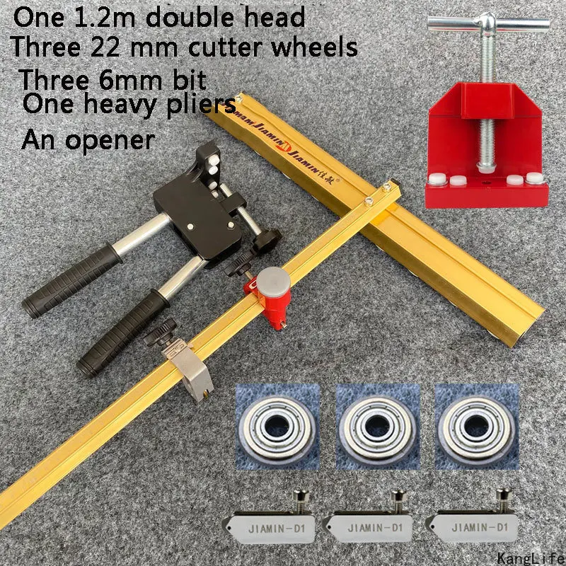120 90 60cm Double-head T Type Ceramic Tile Pusher Glass Tile Push Knife Cutting Tools Glass Opener Cutter Tool With Pliers Glass Cutter Tile Glass Cutter Tile Cutting Tool