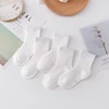 Children's Mesh Socks Medium Tube Pure Cotton Spring Summer Boys and Girls Thin White Socks Babies Breathable Socks 5Pairs 2