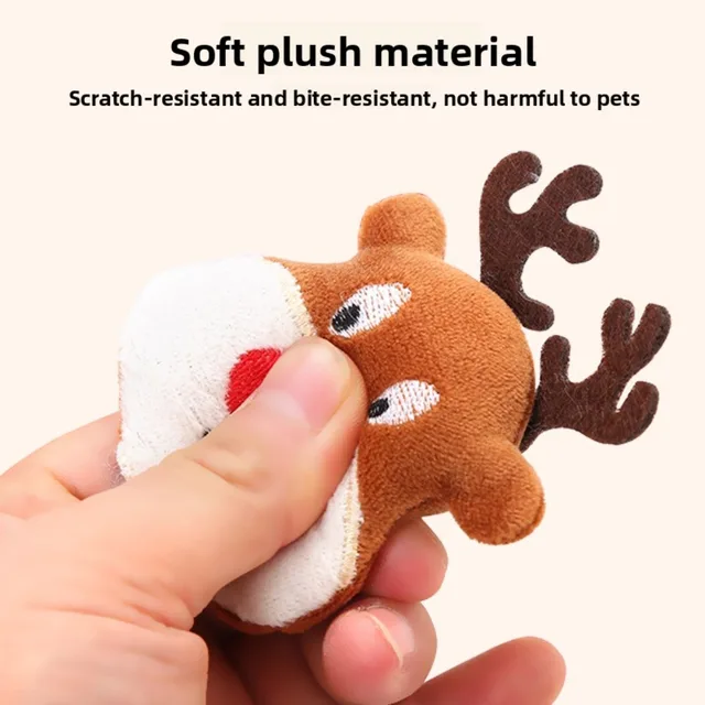 Cat Toys Christmas Elk Gingerbread Man Santa Claus Plush Cat Dogs Toys Interactive Play Cat Toys Self Hi Christmas Pet Supplies 2