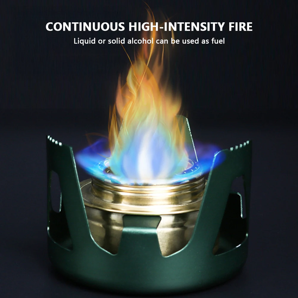 1PC Portable Mini Alcohol Stove Outdoor Camping Stove Adjustable Flame Picnic Barbecue Fishing with Aluminum Alloy Structure