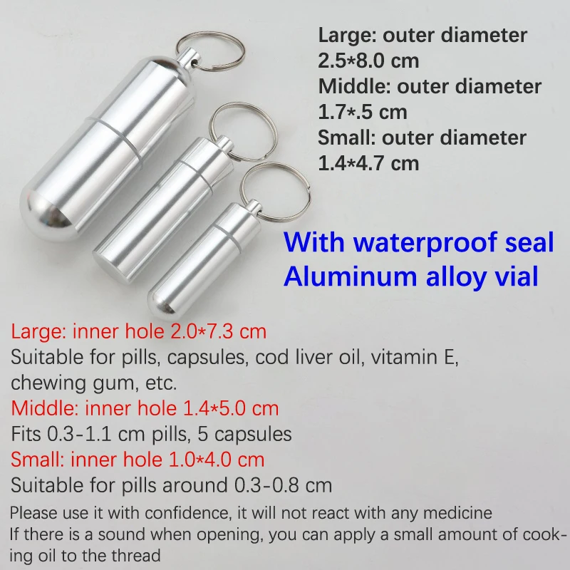 Toothpick Box Pill Box Container Keychain Waterproof Aluminum For Travel Camping Health Care