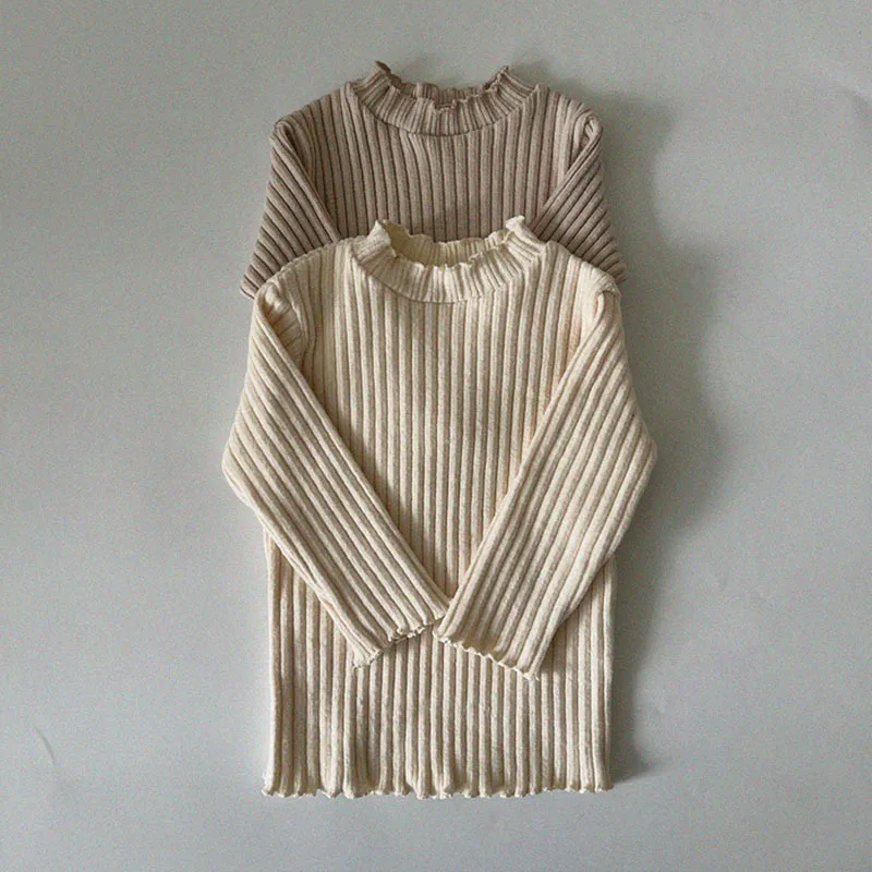 Autumn Winter New Baby Long Sleeve T Shirts Solid Kids Robbed T Shirts Infant Girl Borroming Baby Boy Cotton Casual Tops
