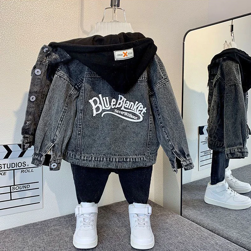 

Hot Sale 2023 Denim Jacket for Boys Fashion Coats Children Clothing Autumn Baby Girls Clothes Outerwear Cartoon Jean Jacket Coat