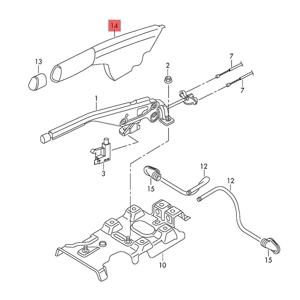 x1 Handbrake Lever Parking Brake Gaitor Cover VW Polo 5 6R 6C 2011-Skoda Rapid 2013-6R0711461 6R0 711 461 handbrake switch cover handbrake button cover handbrake lever button