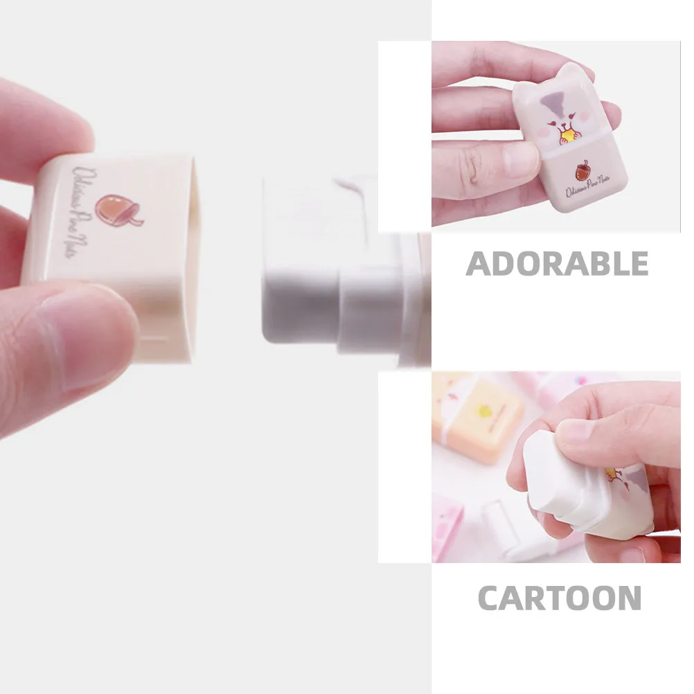 4Pcs 사랑스러운 동물 테마 롤러 지우개 컴팩트하고 쉽게 제거할 수 있는 밝은 지우개 소녀들을 위한 대량 학교 용품