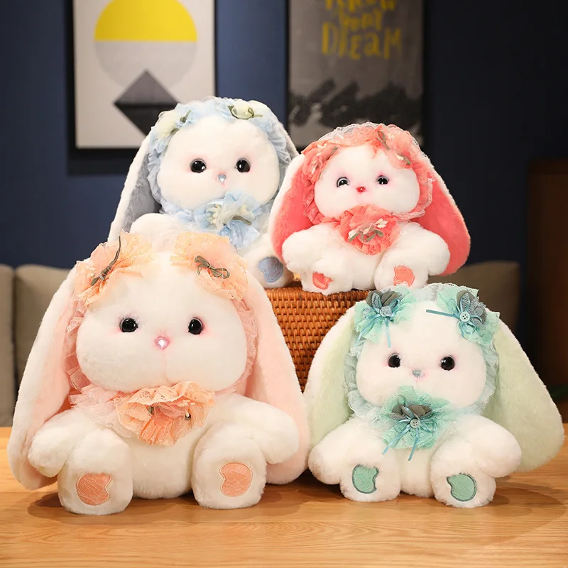 18/23/30cm Cute Lolita Rabbit Plush Toy Stuffed Animals Bunny Plushies Dolls Peluches Soft Kids Toys for Girls Kawaii Room Decor