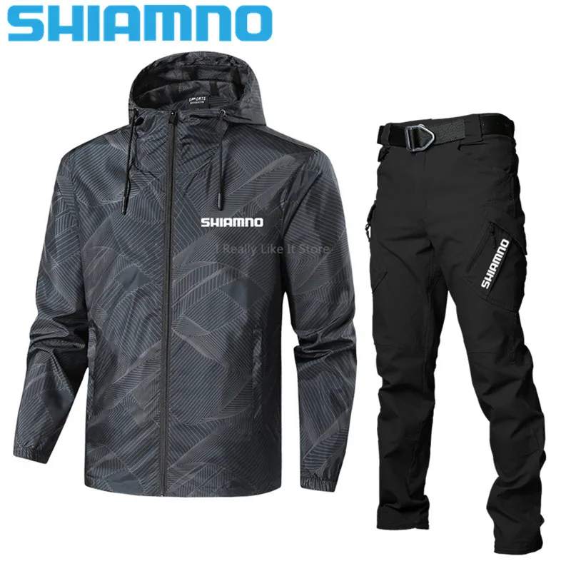 

Brand Fishing Suits Men's Autumn Winter Outdoor Waterproof Windproof Sports Mountaineering Hooded Hiking Riding Suit