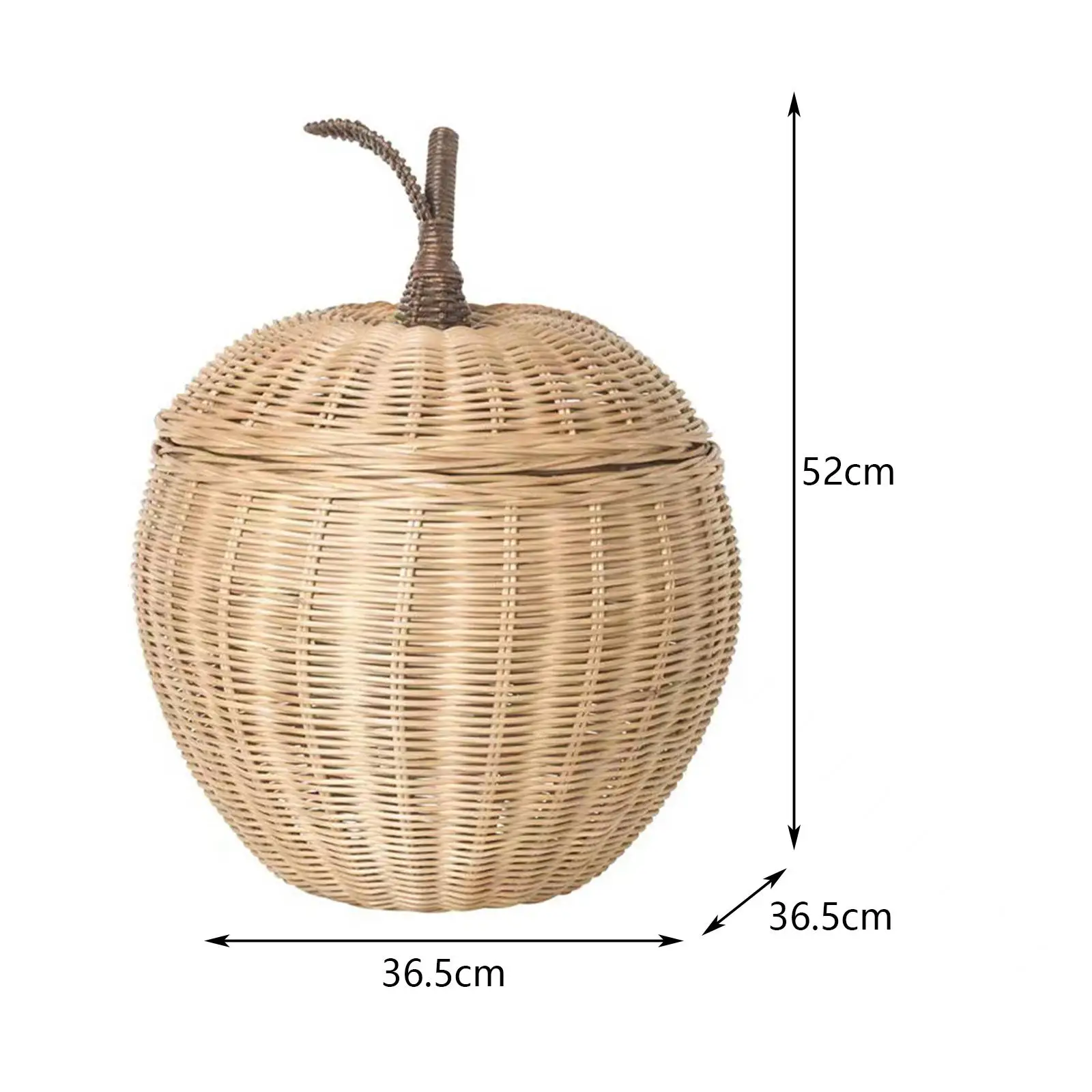 

Apple Rattan Storage Basket with Lid for Countertop Living Room Utility Room
