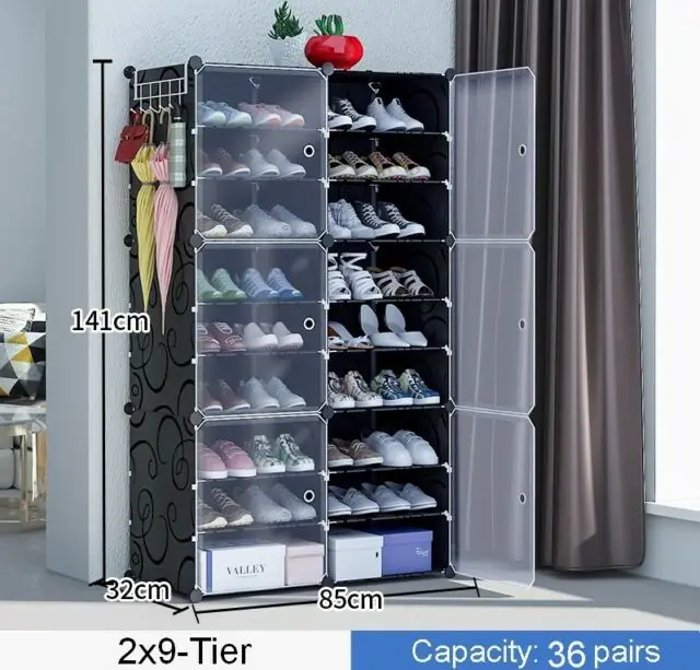 Huolewa Large Shoe Rack Organizer Storage, 4 Row 9 Tier for Bedroom Closet  Entryway, Free Standing Tall Metal Shelf Stand - AliExpress