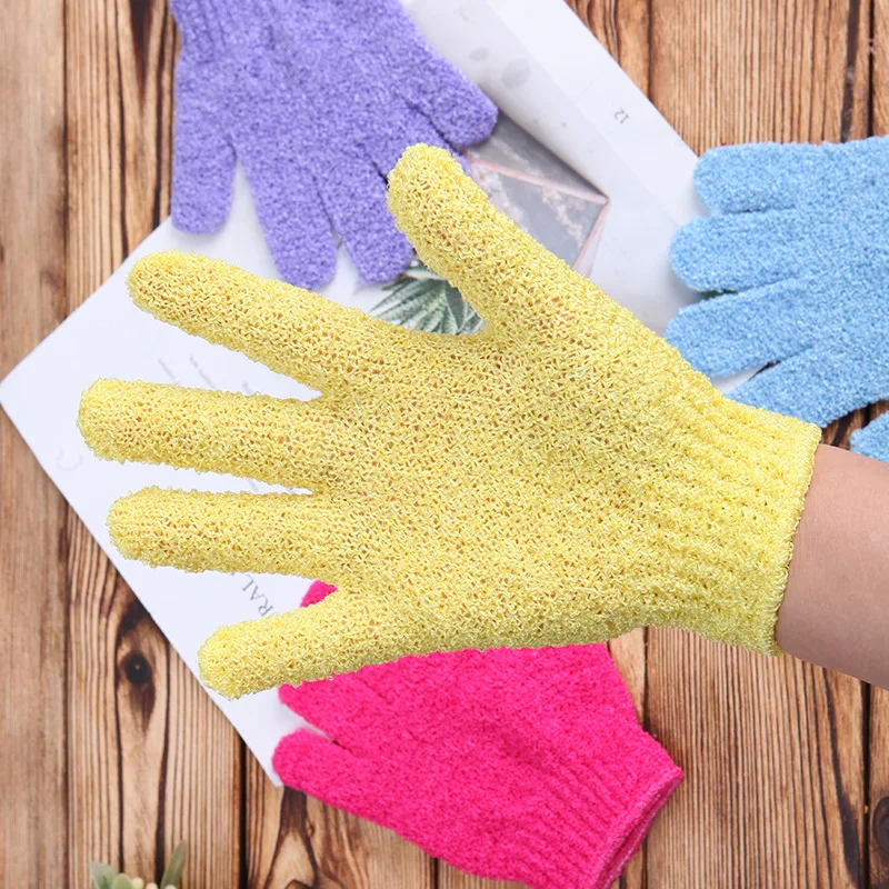 Shower Scrubber 2pc Bath Gloves Skin Wash Cloth Exfoliating Body Massage Sponge Back Scrub Moisturizing Spa