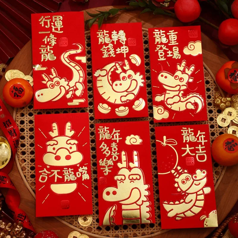 

36 Pcs Red Envelopes New Year Red Envelopes Spring Festival Lucky Money Packets For Chinese New Year 2024 Dragon