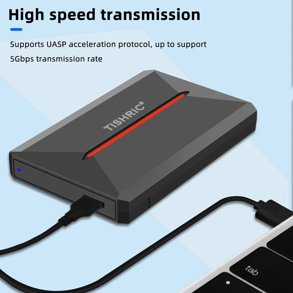 티쉬릭 USB3.0 외장 하드 케이스 2.5인치 7/9.5mm SATA SSD 하드 디스크 인클로저/하우징 SATA-USB 하드 드라이브 케이스 UASP 프로토콜