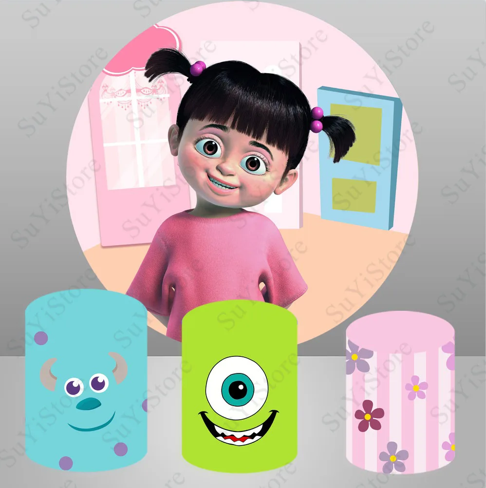 

Круглый фон для фотосъемки монстров Boo с двойным хвостом для вечеринки в честь Дня Рождения