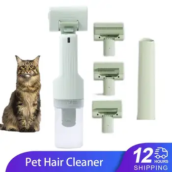 Aspiradora de cuidado para gatos, 5 cepillos, Kit de aseo para mascotas con taza para polvo de pelo de 0,3 L, aspiradora para perros, gatos, perros, aspiradora de pelo 1