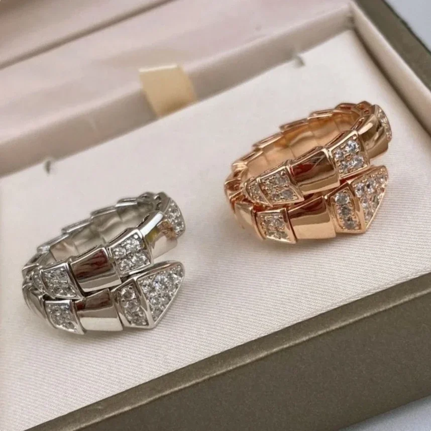 

Классическое кольцо со змеиным кристаллом с интервалом, лидер продаж, модное элегантное банкетное роскошное ювелирное изделие