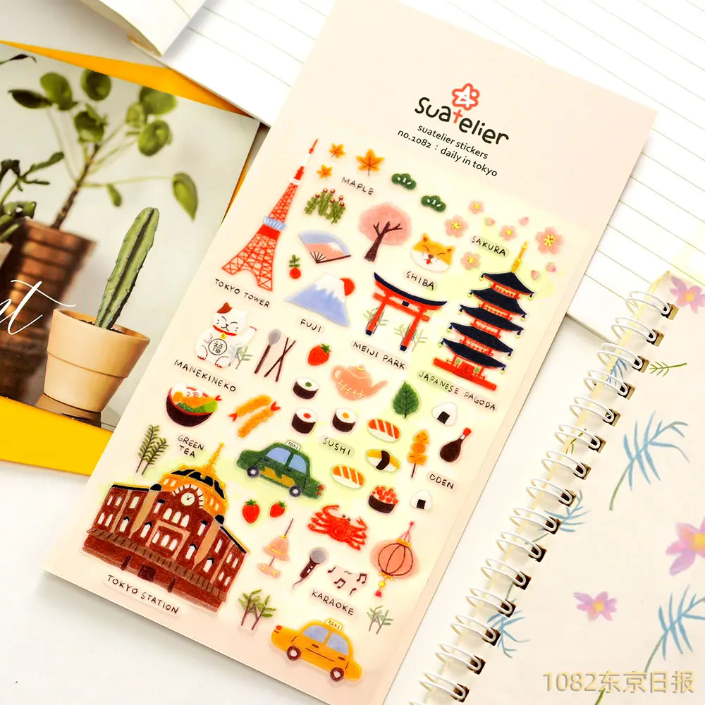 Suatelier City Sticker Korea Scrapbooking Hobby Deko-Aufkleber Junk Journal Zubehör Planer Tagebuch Fotoalbum Bastelmaterial – Detail 7