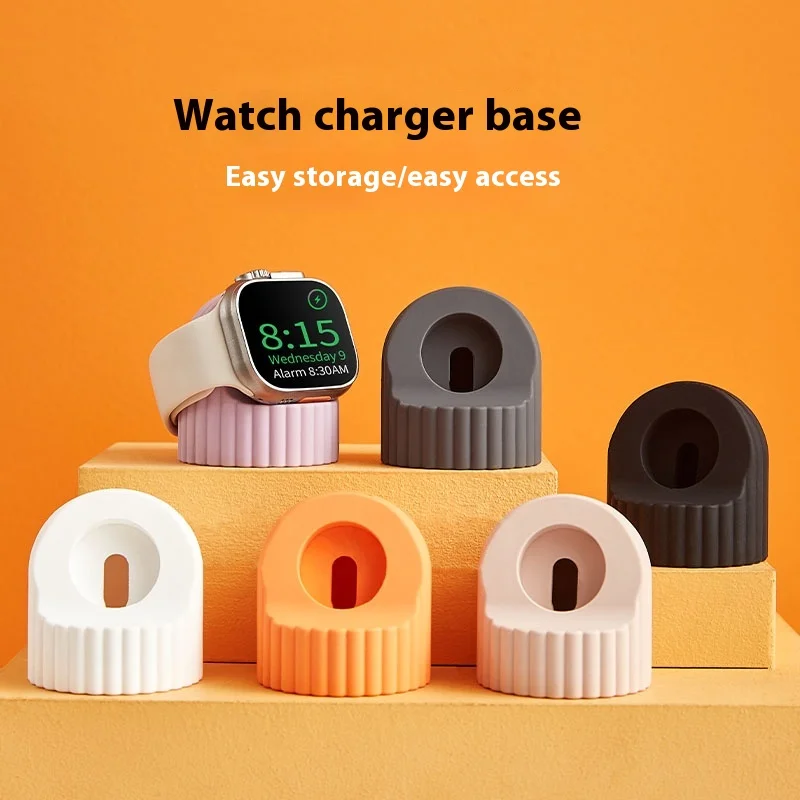 Silicone Charger Stand for Apple Watch Iwatch Series 9 8 Ultra 7 6 5 SE 4 3 2 Charger Dock Station Bracket Charging Cable Holder