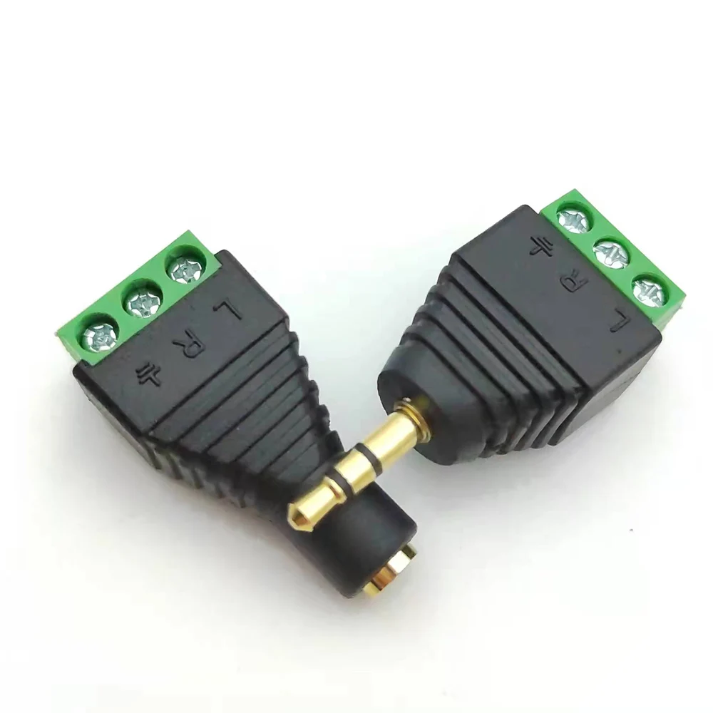 Description Picture 3 of item1pcs 2/3/4Section 3.5mm jack connector stereo DC free screw crimping audio interface terminal block mono channel plug adapter