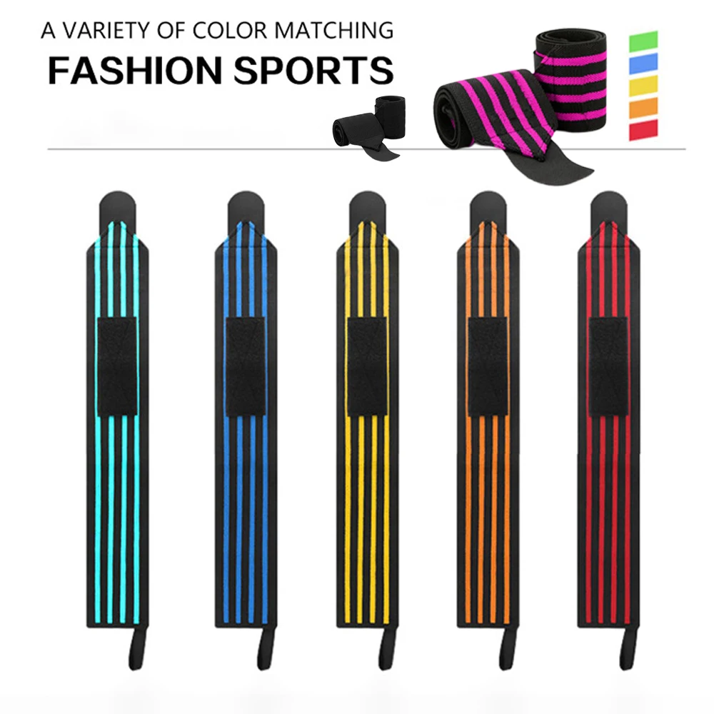 1Pair Wristbands Wrist Support Brace Carpal Protector Bracers For Gym Sports Wrap Band Cross Training Fitness Bench Press