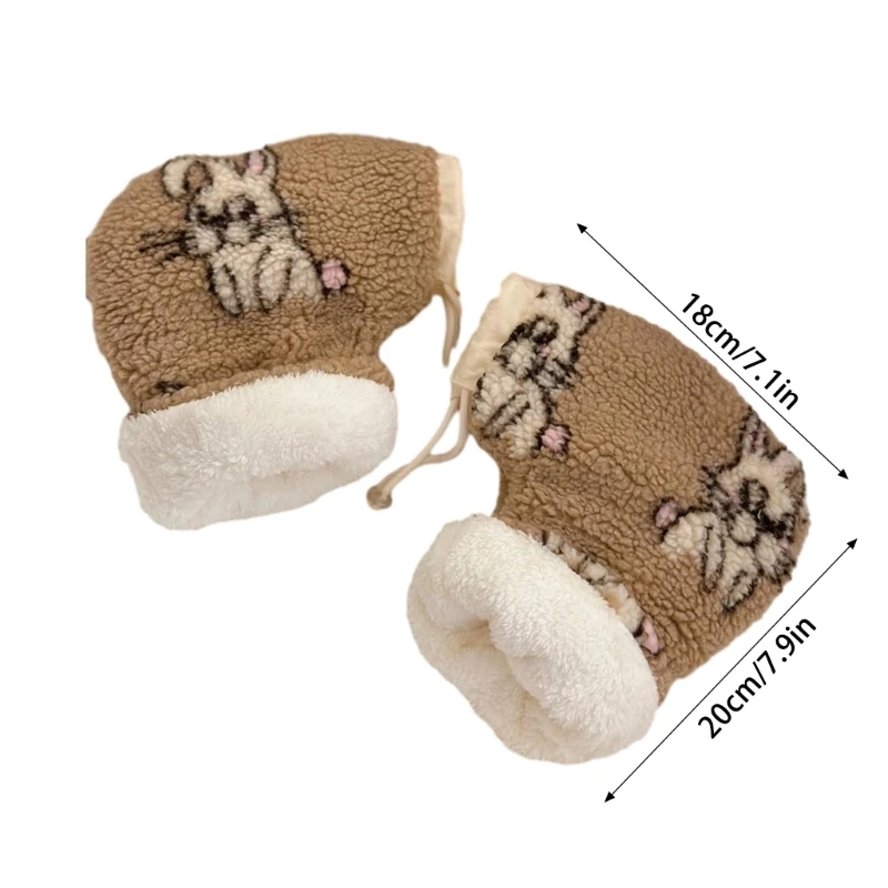 Kids Stroller Hand Muffs Windproof Cartoon Pattern Outdoor Sports Mittens Scooter Accessory Winter