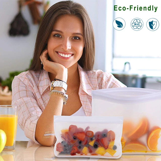 Silicone Food Storage Bag Reusable Freezer Bag