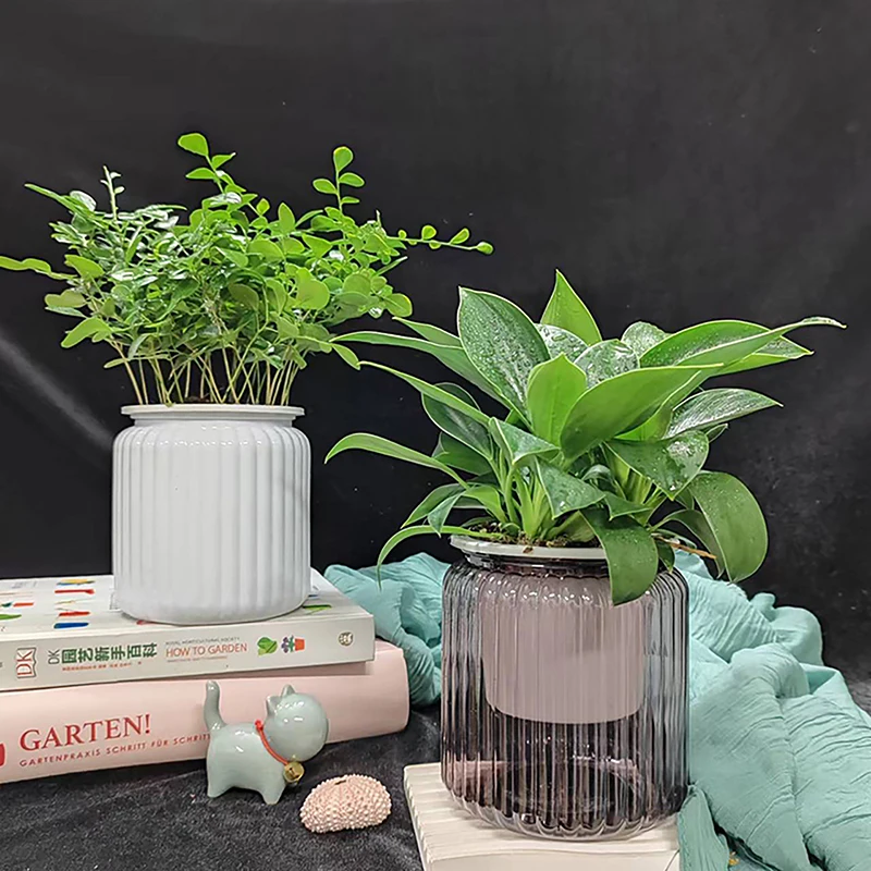 Tabletop Flower Pot Home Garden Bonsai Decor Succulent Hydroponic Plants Pot Self Watering Flowerpot Indoor Mini Planter Pots 5