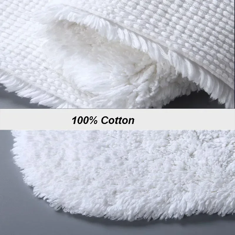 Cotton Bath Mat Hotel Home Long Plush Feet Towel Rugs Thick Anti Slip Bathroom Carpet White Doormat Water Absorbent Floor Mats 5