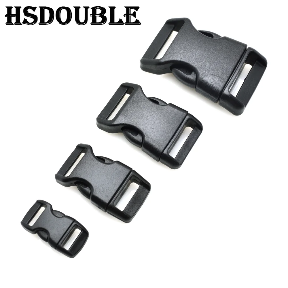 Plastic Side Release Buckle 10 Pcs/Pack 3/8"5/8"3/4"1" Contoured Curved Side Release Buckles For Bag DIY Webbing Straps Paracord Bracelet