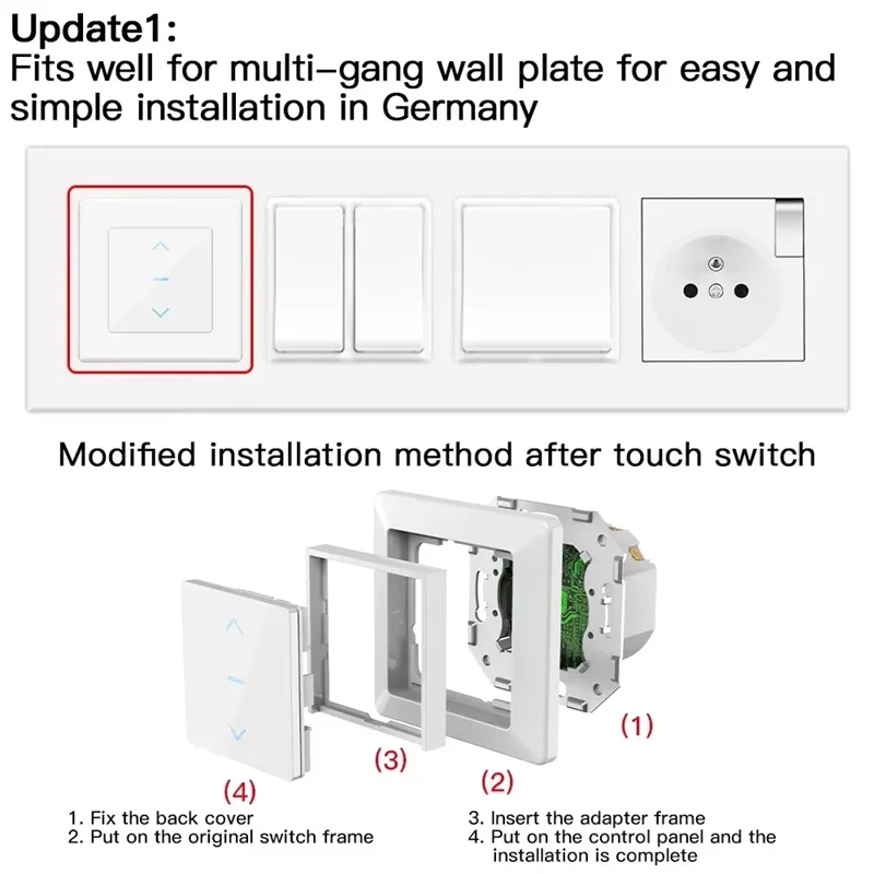 A7THK-Touch 디자인 Wifi 스마트 커튼 스위치는 Alexa Google용 전동 커튼 및 롤러 블라인드와 함께 작동합니다.