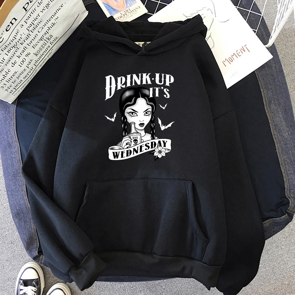 

Wednesday Addams Vintage Gothic Graphic Hoodies Autumn Winter Streetwear Unisex Pullover Hip Hop Fashion Casual Woman/Man Hoody