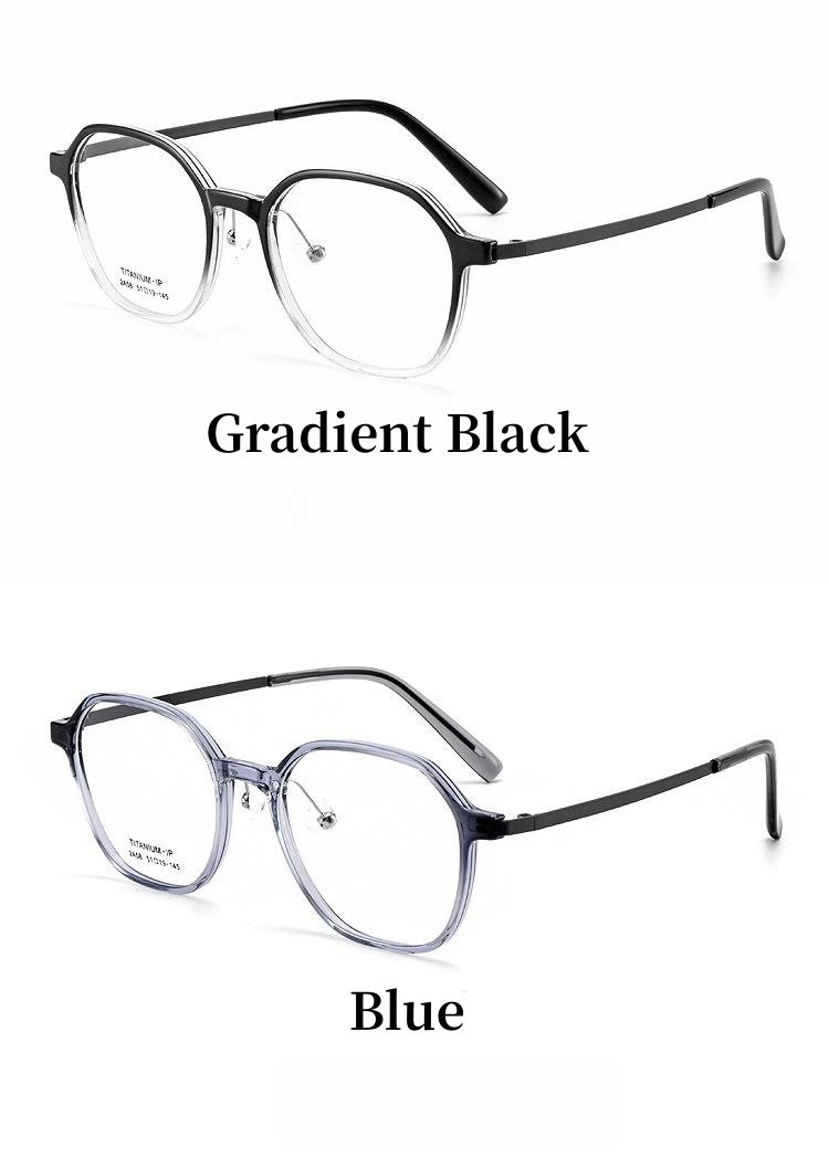 FIRADA Modische Bequeme Brille Runde Luxuriöse Reine Titan Brillen Optische Verordnung Rahmen Männer Frauen 2A58-C – Detail 7